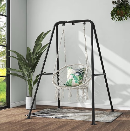 Handmade Knitted Hanging Swing Chair With Stand